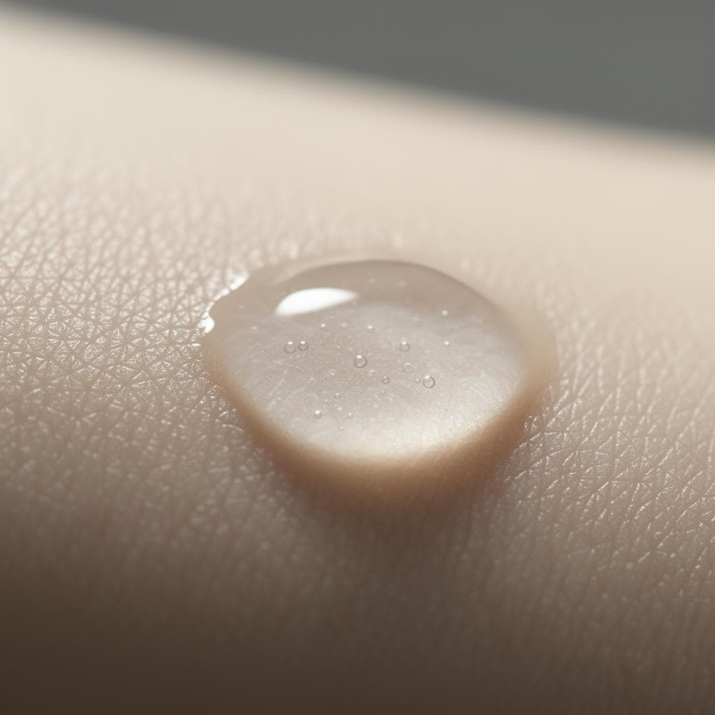 Macro visual representing a lightweight serum texture