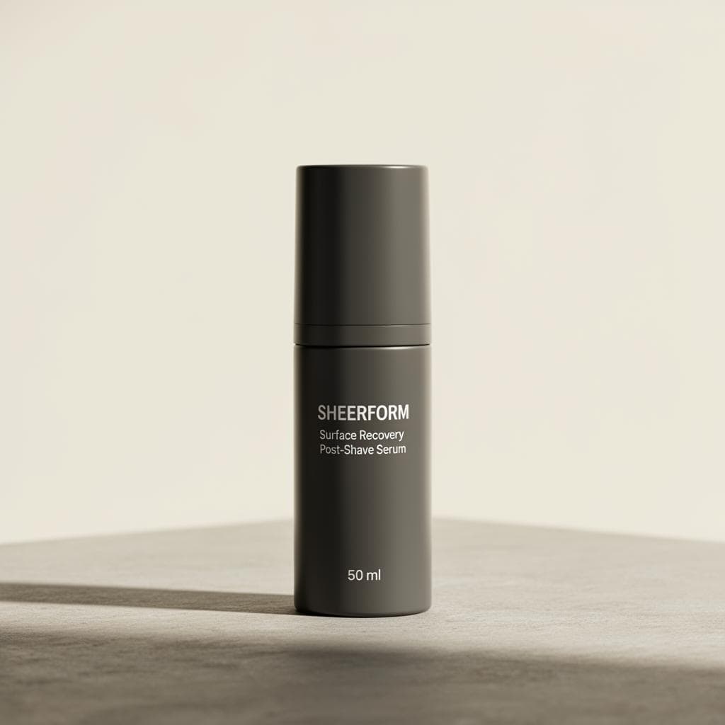 Matte charcoal SHEERFORM Surface Recovery Serum bottle